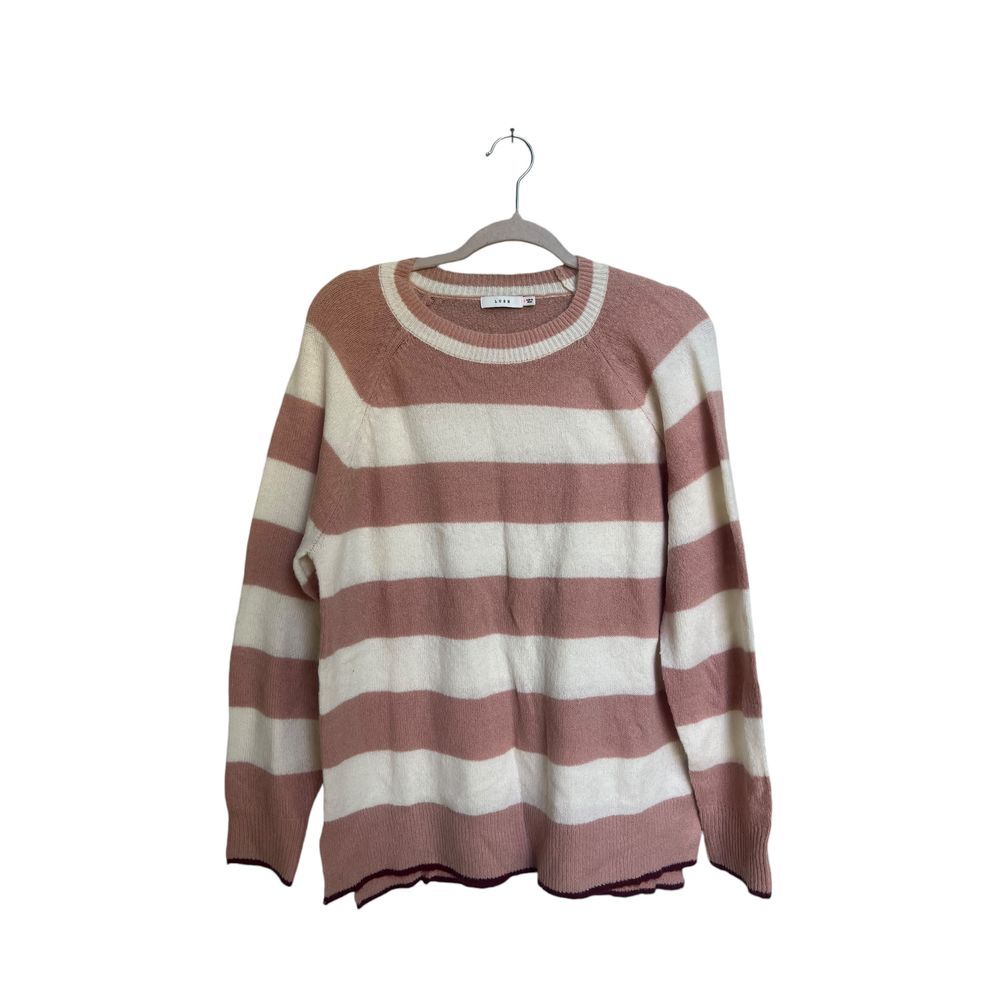 Lush Nordstrom Mauve Cream Long Sleeve Sweater Size Medium New without Tags